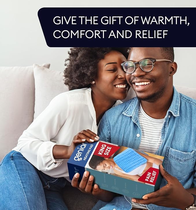 GENIANI Electric Heating Pad for Back Pain & Cramps Relief, Electric Throw, Auto Shut Off, Machine Washable, Moist Heat Pad for Neck & Shoulder - Mother’s Day Gifts, 12x24 Electric Blue