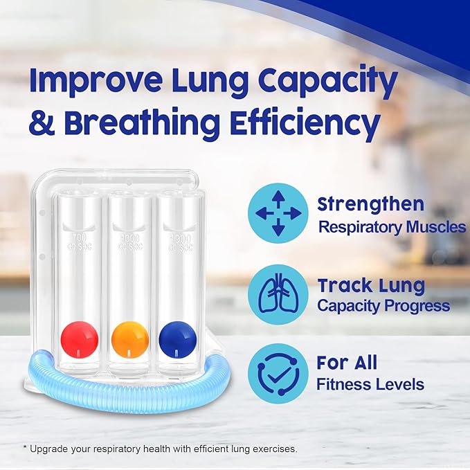 Incentive Spirometer Adult, Breathing Exercise Device for Lungs, Breathing Trainer