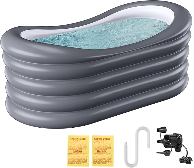 BINYUAN Inflatable Bathtub for Adults - Portable Collapsible Spa Tub with Electric Pump, Hot & Ice Bath Design, Foldable for 1-2 People, Durable PVC - Easy Inflate