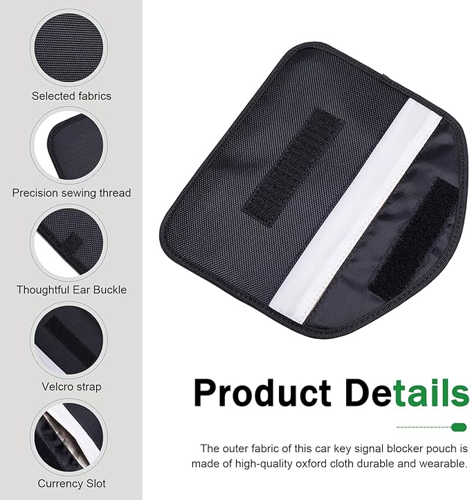 2 PCS Phone Faraday Bags, RFID Signal Blocking Pouch, Anti-Tracking Anti-Theft Car Key Privacy Protection Case, Universal for Most Cars