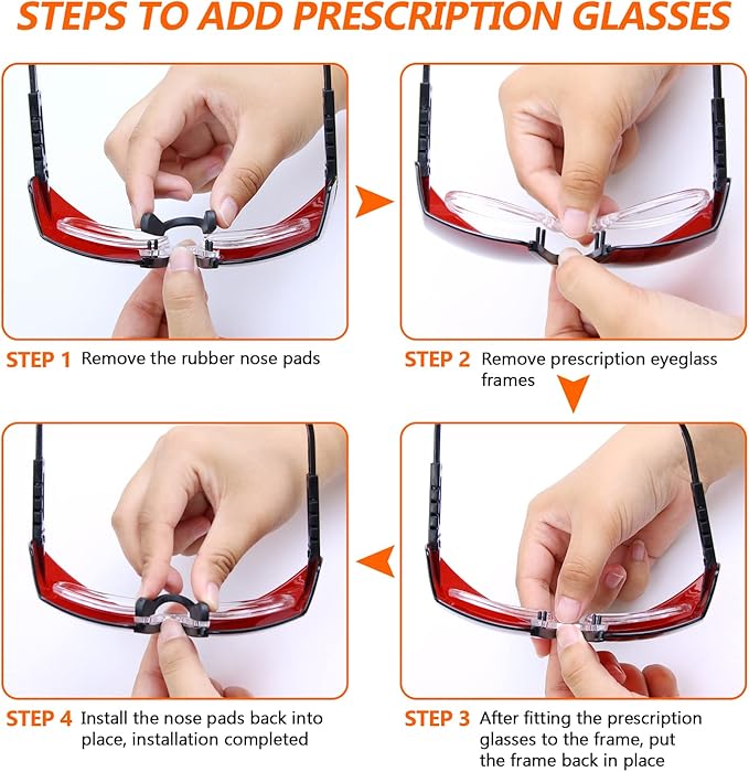 JILERWEAR Wavelength 180nm-540nm Laser Safety Glasses for 405nm, 445nm, 450nm,520nm,532nm Laser Light,Yag, Blue, Green Laser and UV Light Eye Protection Fit Dazzling Lasers, Like Engraving Machines