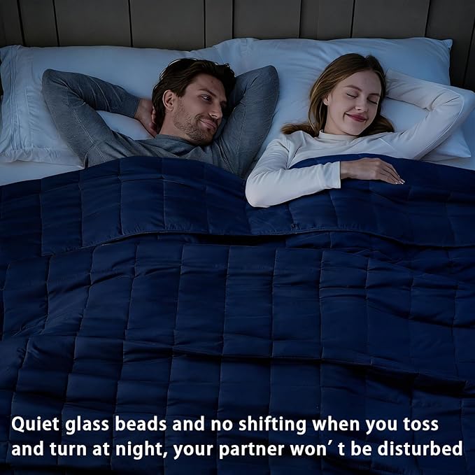 Navy Blue Weighted Blanket for Adults 20lbs, 80"x87", King Size Cooling Heavy Throw Blanket for 130-220lbs, Microfiber Soft Thick Big Blankets Weighted Comforter Gift for Sleeping