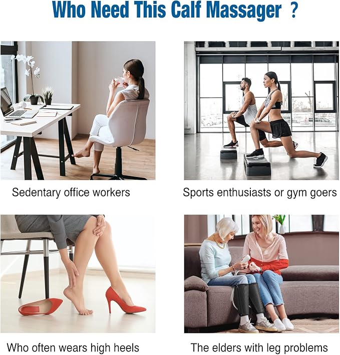 FIT KING Calf Massager for Circulation and Muscle Recovery, Air Compression Device for Calves, Relives Muscle Soreness and Swelling Pain, Helpful for Edema and RLS