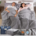 OMYSTYLE 80''x87'' Weighted Blanket Queen Size for Adult(20lb, Reversible), Double-Sided with Warm Short Plush and Cool Tencel Fabric - Carry Bag Included