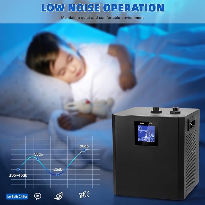 Cold Plunge Chiller, Ice Bath Water Chiller Machine with Pump and Filter, 87 Gallon Capacity, Efficient Cooling System for Athletic Recovery, Easy Setup for Home Gym (Black)
