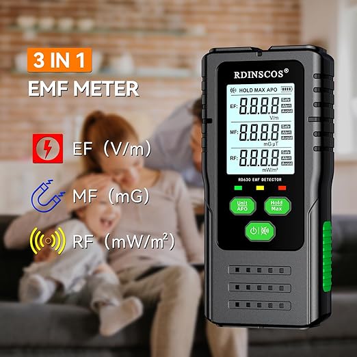 EMF Detector, Detect All 3 Types of Electromagnetic Radiation Field in 1 EMF Meter for Cell Towers, and Smart Meters, EMF Reader for Home, Office (RD630)