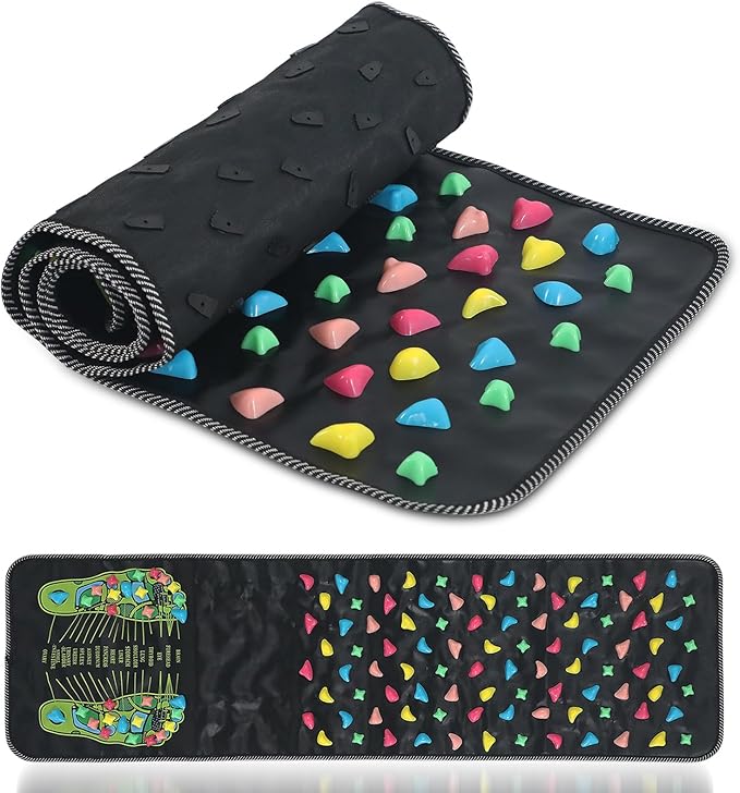 AQQHSAIN Foot Massage Mat Foot Acupressure Mat Acupressure Foot Pad for Relax Body Reflexology Walk Stone Foot Massage Mat for Long Sitting Elderly Students and Office Workers