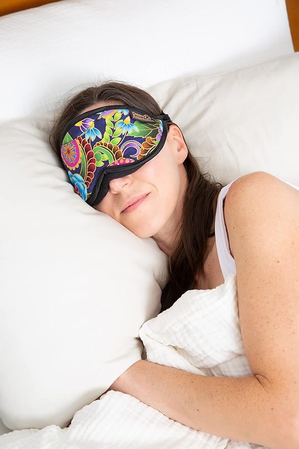Dream Essentials Dream Essence Aromatherapy Sleep Mask, Handmade in The USA, Comes with Removable Organic French Lavender Sachet (Springtime)