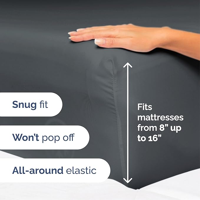 Cal King Size 4-Piece Sheet Set - Extra Soft, Breathable & Cooling - Hotel Luxury Durable Bed Sheets - Deep Pockets, Easy-Fit & Wrinkle-Free - Slate Blue Oeko-Tex