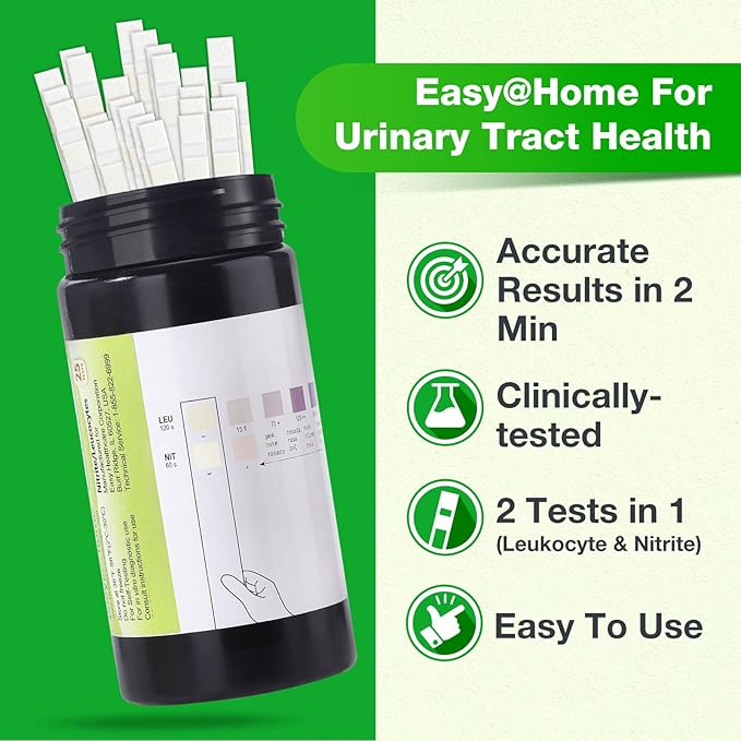Easy@Home UTI Test Strips 25 Tests, Instant Urine Test Kit for UTI Infections, Women Urinary Tract Bladder Infection Testing, Results in 2 Min (UTI-25P)
