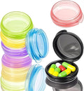 Small Pill Organizer Box Set - 6 Pcs Mini Travel Pill Case Container, Portable Daily Medicine Cases, Compact Travel Vitamin Boxes for Pocket Purse, Pills, Jewelry, Earplugs, or Small Items (6 Colour)