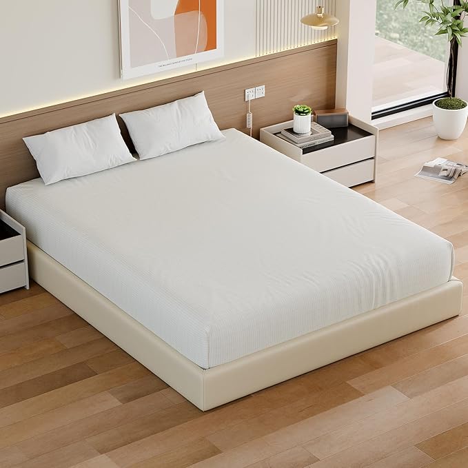 Grounding Fitted Sheets Twin Size, Grounding Sheets Twin with 10% Silver Fiber, 15'' Deep Pocket Grounded Fitted Bed Sheets for Better Sleep & Wellness, 39" x 75"x15", White