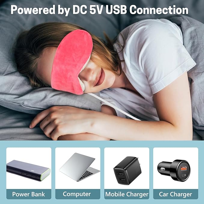 Aurya Heated Eye Mask for Dry Eyes, Warm Eye Compress Mask with Temp & Timer Setting, Eye Heating Pad for Blepharitis, MGD, Migraine, Stye, Chalazion Alleviation, Medium (8.85×3.35 in)