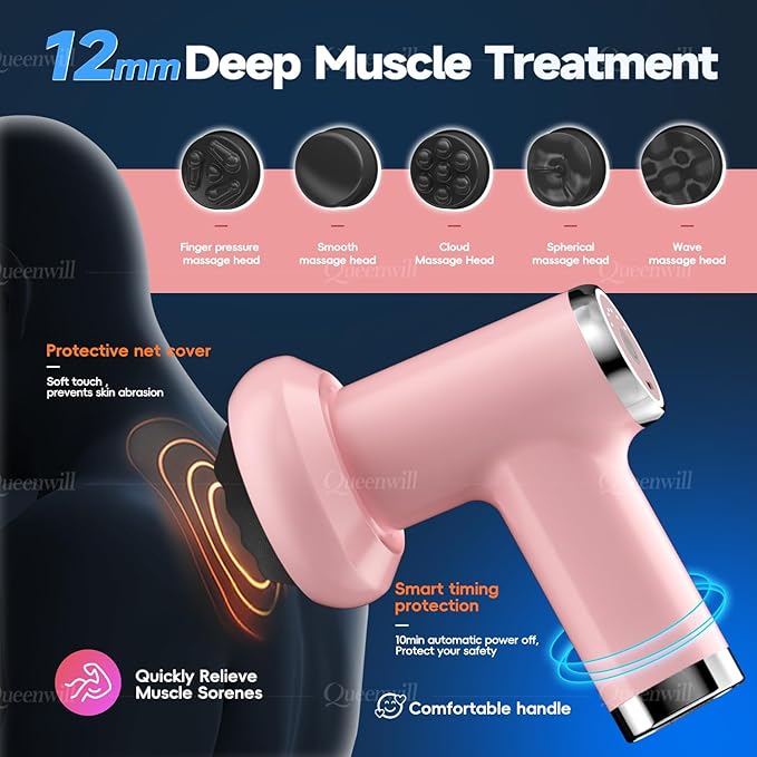 Anti Cellulite Massage Tool, Body Sculpting Machine for Women, Lymphatic Drainage Device with Lipo Roller, Handheld Home Use for Belly Fat, Stomach, Thighs & Buttocks Sculpting (Pink)