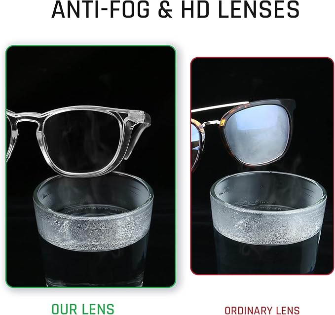 Stylish Safety Glasses, Clear Anti-Fog Anti-Scratch Protective Glasses For Men And Women