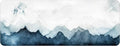 QIYI Floor Comfort Mat 1 Piece Kitchen Rug Leather Waterproof Oil Proof Runner Non Skid Laundry Long Standing Mat Anti Fatigue Foam Cushioned Doormat 17" W x 47" L - Blue and White Watercolor Mountain