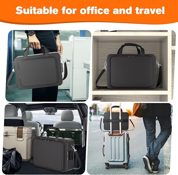 Fireproof Document Box, Fire Proof Safe For Home Documents, Fire Safe Document Box - 5500°F With a Password and Convenient Shoulder Strap, Upgraded Capacity , Suitable for Important Documents(Soft)