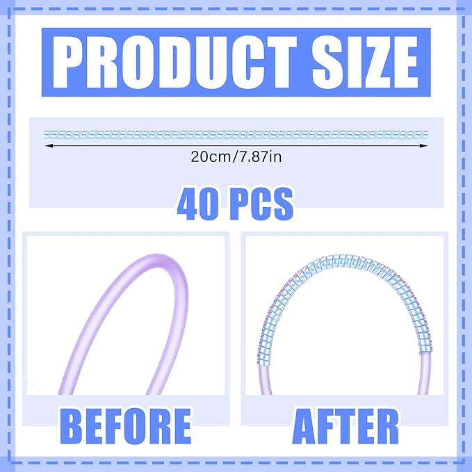40 Pack Oxygen Tube Support for Concentrator Hose Keep from Kinking Portable Concentrators Nasal Cannulas Essential Oxygen Tubing Accessories
