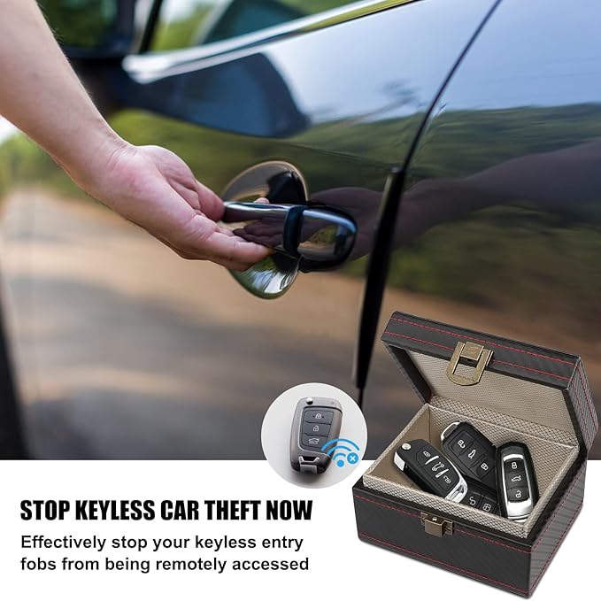 Diyife Faraday Box, RFID Box for Car Keys, Faraday Key Fob Protector Cage, Anti-Theft Key Fob Car Key Signal Blocking Shielding Box Gifts For Men, 4.6" x3.6" x2.5"