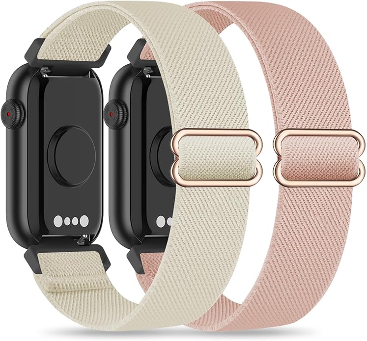 2 Pack Stretchy 16mm Nylon Bands Compatible with FITVII HM08/MorePro HM08/Amzhero-Runfit D26/KALINCO Slim Fitness Tracker