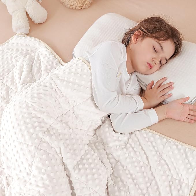 Sivio Weighted Blanket 3lbs, 36 x 48inches, Soft and Cozy Cooling Heavy Blanket for All-Season, Calm Sleeping and Nap, Suit for Car, School and Home, Machine Washable, White