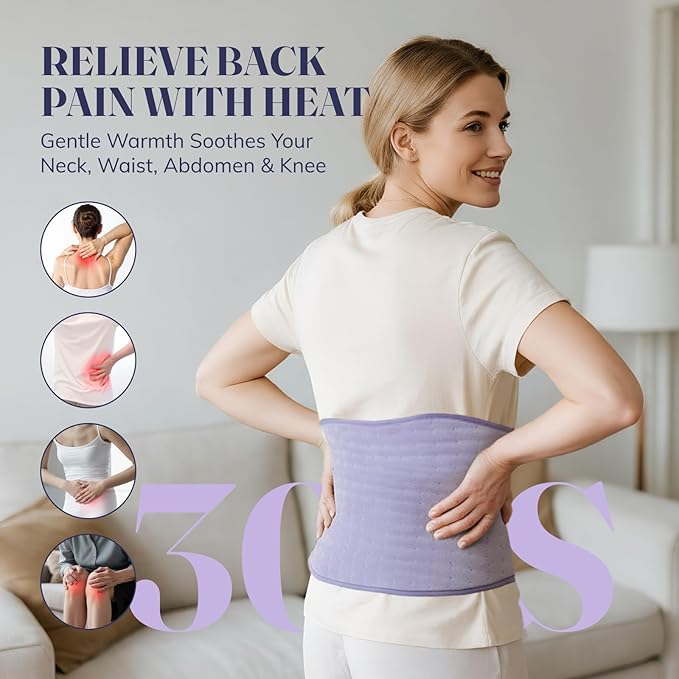 Heating Pad for Period Cramps and Back Pain Relief, Electric Heating Pad with 6 Heat Levels & 4 Timers, Moist Heat Pad for Neck, Shoulder, Abdomen, Ideal Gifts for Women