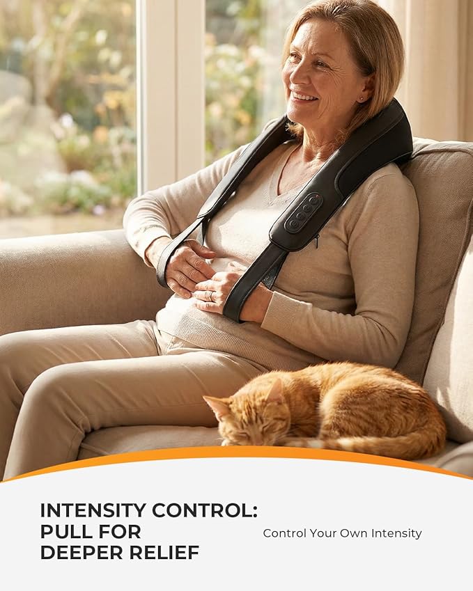 CooCoCo Cordless Neck Massager with Heat[Remote], FSA Eligible Shiatsu Back Massager for Pain Relief Deep Tissue, Upgraded Heating, HSA Store Approved Neck and Shoulder Massager for Men Women Dad Mom