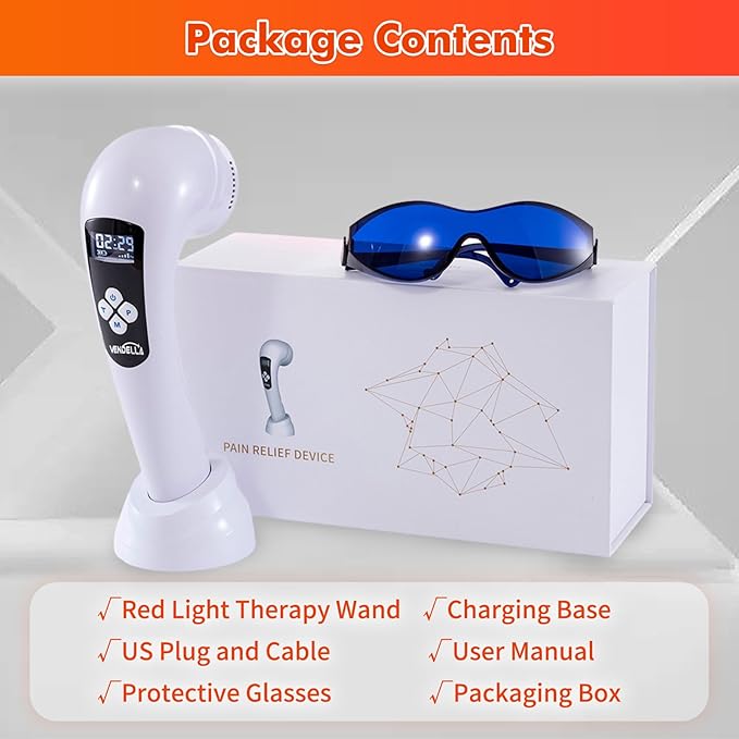 Red Light Therapy Device, Cold Light Therapy Device with LED Display for Muscle Pain Relief, Portable Handheld Infrared Light Therapy for Human/Pets (4 Levels+3 Timer Settings)