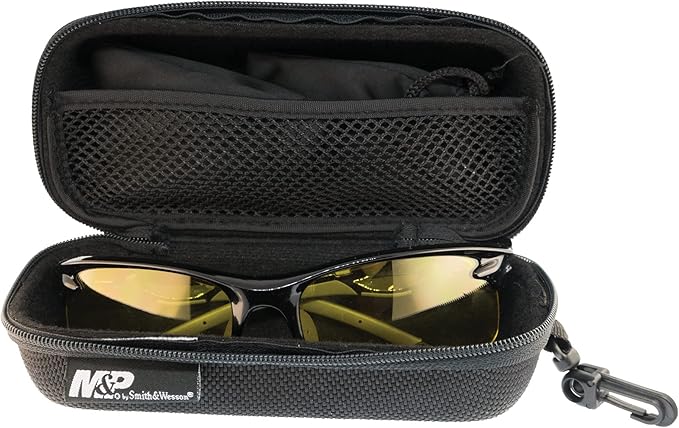 Smith & Wesson M&P Harrier Half Frame Interchangeable Shooting Glasses with Impact Resistance & Anti-Fog Lenses, Black, 1Size
