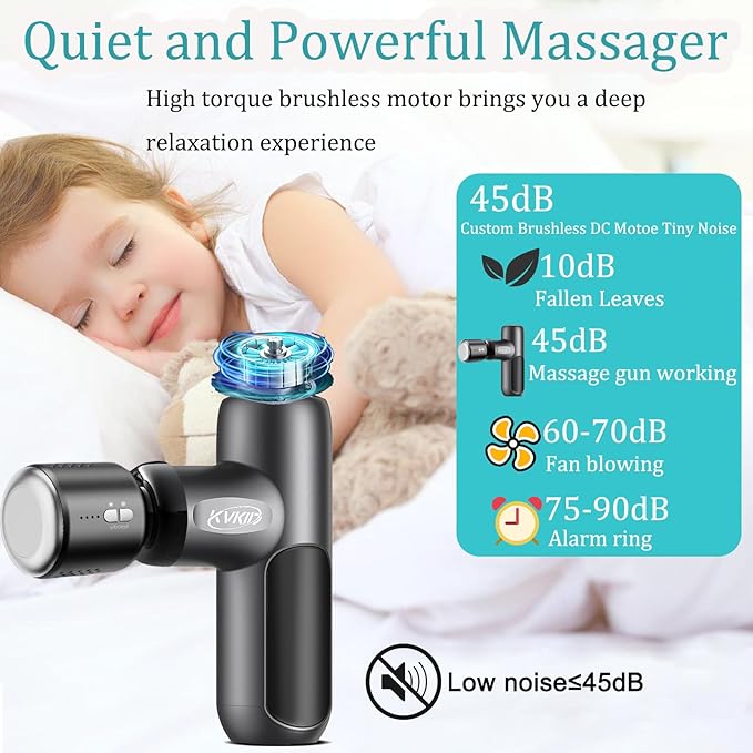 Mini Massager Gun with Heat and Cold Head, Massage Gun Deep Tissue with 4 Attachments, Portable Muscle Massager Gun for Pain Relief, Rechargeable Small Massage Gun for Office, Home, Athletes