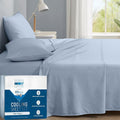 Degrees of Comfort Coolmax® Cooling Bed Sheets King Size for Hot Sleepers, Moisture Wicking Sheet Set for Night Sweats, Deep Pocket, Ultra Soft, Cozy for All Seasons, Light Blue 4 Pieces