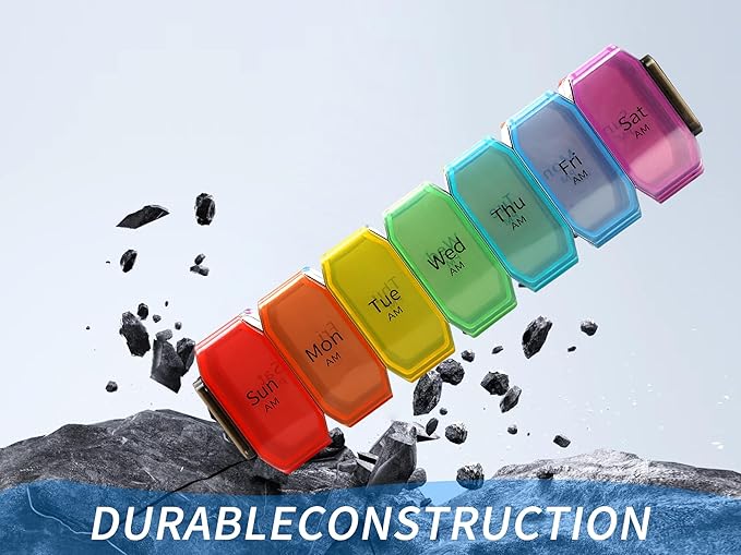 Extra Large Pill Organizer 2 Times a Day – XL Pill Box 7 Day with Big AM/PM Compartments – Fits Large Vitamins, Supplements & Gummies, for 7 or 14-Day Use, Suitable for Anyone, Medicine Organizer