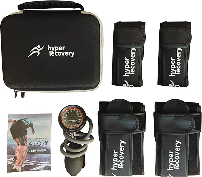 BFR Training System Blood Flow Restriction Bands Complete Arm Package for Legs Occlusion Training Compact Carrying Case (Full Set)