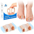 2-Pack Bunion Toe Separators for Overlapping Toes, 3-Point Support Gel Toe Spacers with 2 Fabric Lining Loops for Toe Protectors, Bunion Corrector for Women Men Big Toe (2 Pack, S)