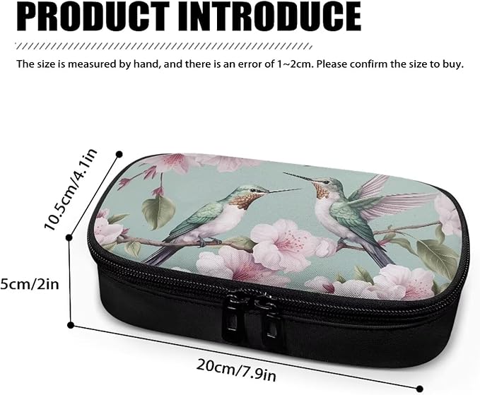 Hummingbird Floral Insulin Cooler Travel Case for Insulin Pen Durable Medical Cooler Bag Insulin Storage Bag for Diabetes and Other Diabetic Supplies for The Daily Life and Trip
