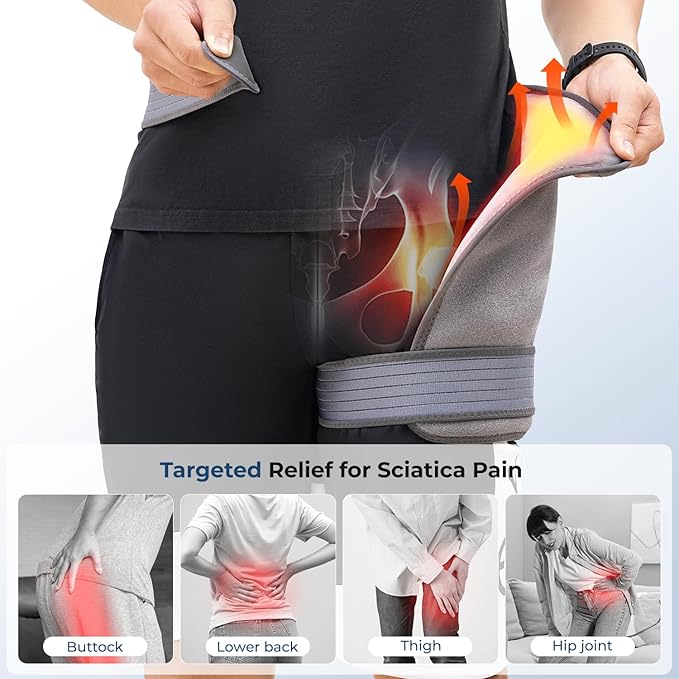 Hip Heating Pad for Hip Pain Relief, Heated Hip Brace for Sciatica Pain Relief, Hip Support Brace, Lower Back/Thigh/Buttock Electric Heat Pad Birthday Gifts for Mom Women Wife Men, 113℉-140℉ Adjust