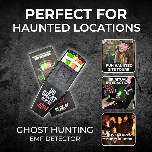 Phantom-X EMF Detector for Ghost Hunting – USB-C Rechargeable, LED EMF Meter Chart, On/Off Power Switch, 0–20+ mG Range, Lightweight and Durable Designed by Professionals
