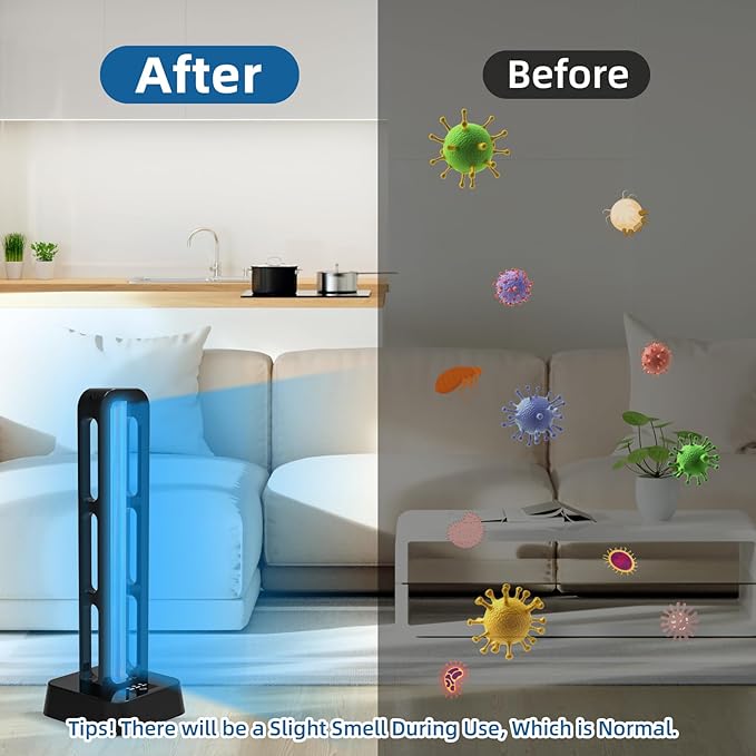 39W UV Light Sanitizer with Remote Control and 3 Timers – Ozone Free Home Disinfection Device, Kills Germs, Viruses, Mold and Dust Mites – Whole Room Ultraviolet Light for Home and Office