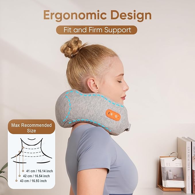 Howdy Shiatsu Neck Massager with Heating [2026 Upgraded], Heated Neck Pillow Cordless for Pain Relief Deep Tissue Kneading, Valentine's Day for Her/Him Gift, 2-in-1 Portable for Airplane Travel
