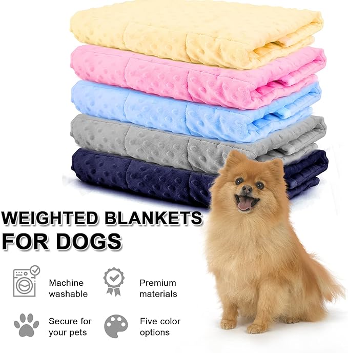 LaSyL Weighted Blanket for Pets | Thunder Blanket for Dogs Anxiety | Premium Soft Minky | Relaxation & Calming & Anti Anxiety | Used in Car, Bed, Couch | Dark Grey, Washable Small (24"x32")