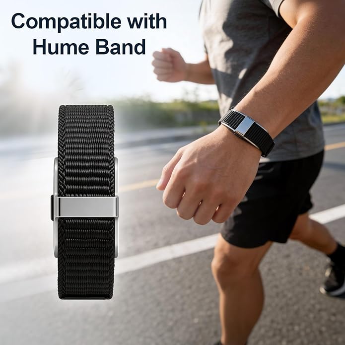 Nylon Loop Compatible with Hume Band, Breathable Replacement Strap for Women Men, Soft Adjustable Sport Wristband for Fitness Tracker