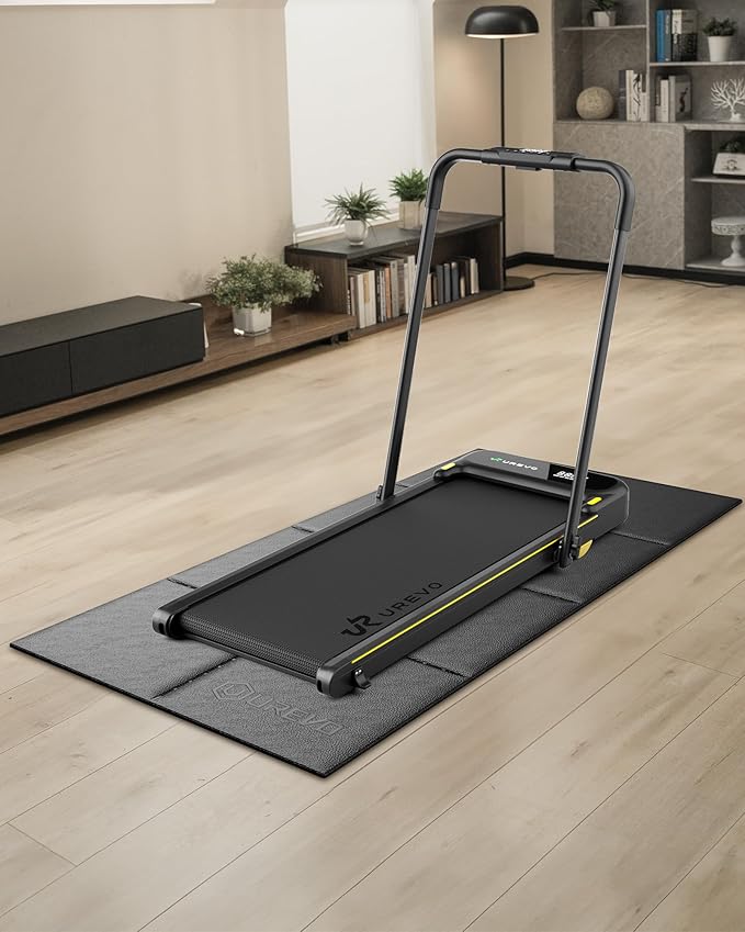 Foldable Treadmill Mat,63"L x 26"W x 0.24"Th,Treadmill Mat for Carpet &Hardwood Floors ，Mat for Under Walking Pad on Carpet, Hardwood Floors Protectior, Non-Slip, Waterproof, Noise Shock Absorption