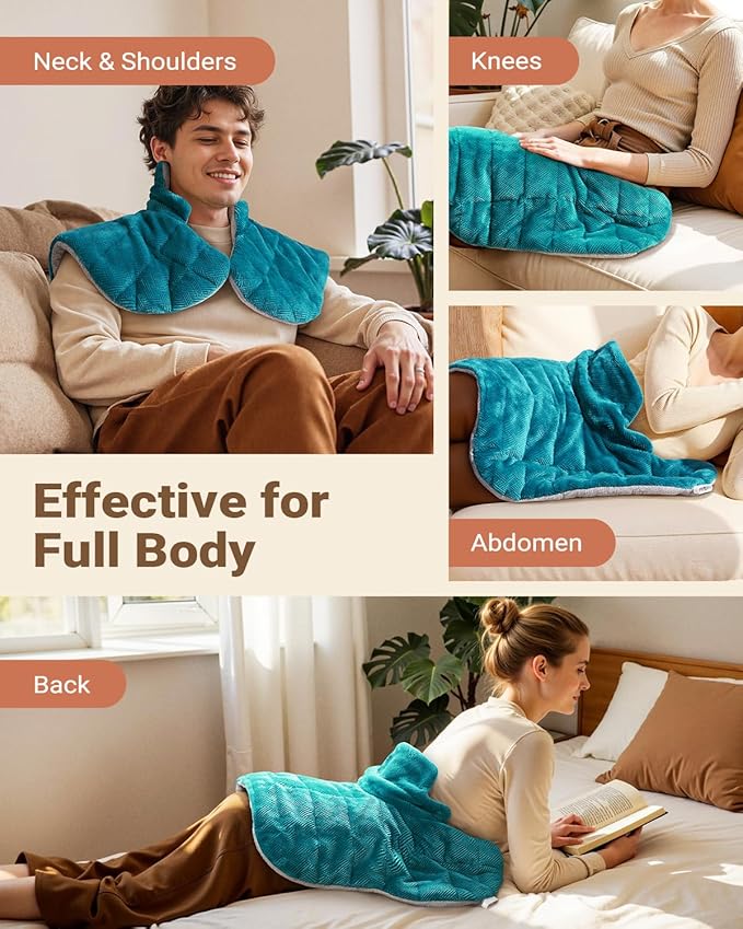 iDOO Graphene-Infused Heating Pad for Neck Shoulders and Back, Mothers Day Gifts for Mom, Birthday Gifts for Women Men Elderly, FSA Eligible Items Only List, Weighted Heat Pads for Pain Relief
