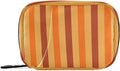 Autumn Striped Orange Travel Pill Organizer Case Box Container Weekly Portable Vitamin Medicine Holder Storage Bag with Zipper Removable