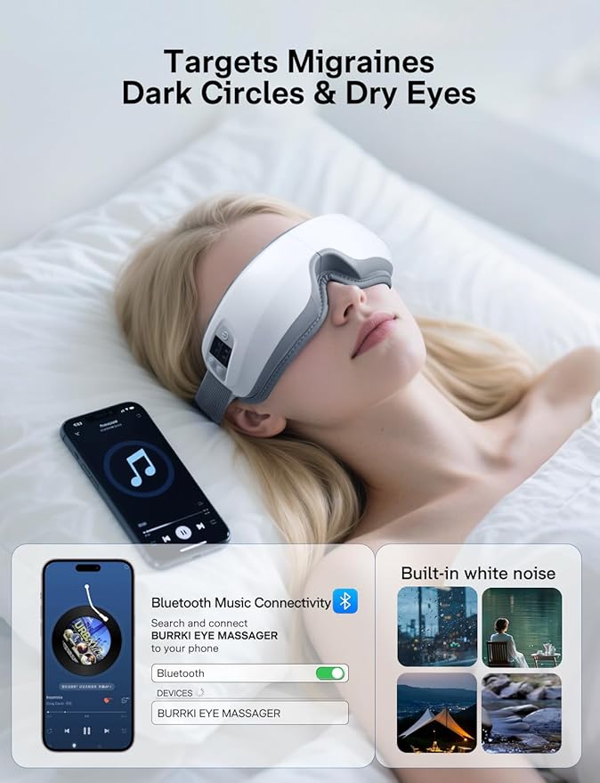 Eye Massager with Heat and Cooling, Valentines Day Gifts for Women Men, Heated Eye Mask Reduces Migraines, Dry Eyes, Headache Relief Eye Care Devices, Birthday Gifts for Her Him