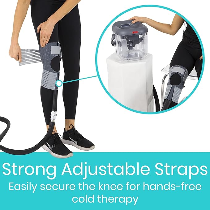 Vive Cold Therapy Machine Replacement Pads for Knee - Flexible Ergonomic Reusable Padding for Ice Cold Therapy - Pain Relief System - Knee Adjustable Device Accessory to Reduce Swelling (Pads Only)