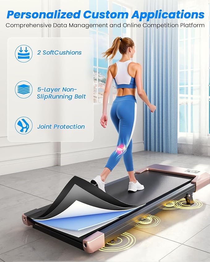 MJWW Walking pad, 6% Manual Incline Under Desk Treadmills, 300 LBS Walking pad treamill, 3 in 1 Treadmills for Home & Office, Portable treamill with LED Display