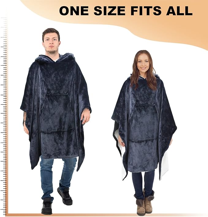 STARLENGET Wearable Hooded Blanket for Adults EMF Shielding Blanket, Lightweight, Cozy and Functional Radiation Blocking Throw Blanket for Adult