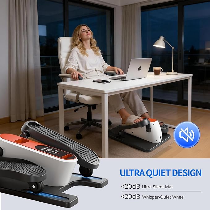 Elliptical Leg Exerciser with Electric Seated Pedal, Under Desk Elliptical Machine for Home & Office, Manual & Auto Mode, Forward & Reverse,12 Speeds Leg Exercise Machine for Seniors