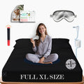 Ali King Grounding Sheets - Full XL Size, Soft Cotton with Silver Fiber, 15'' Deep Pocket Earth Grounding Fitted Bed Sheets for Improved Sleep (Black, Full XL 54''*80''*15'')
